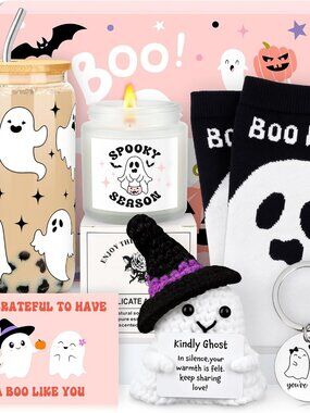 Halloween Gifts Basket for Adults Boo Baskets for Women Spooky Basket Stuffers f
